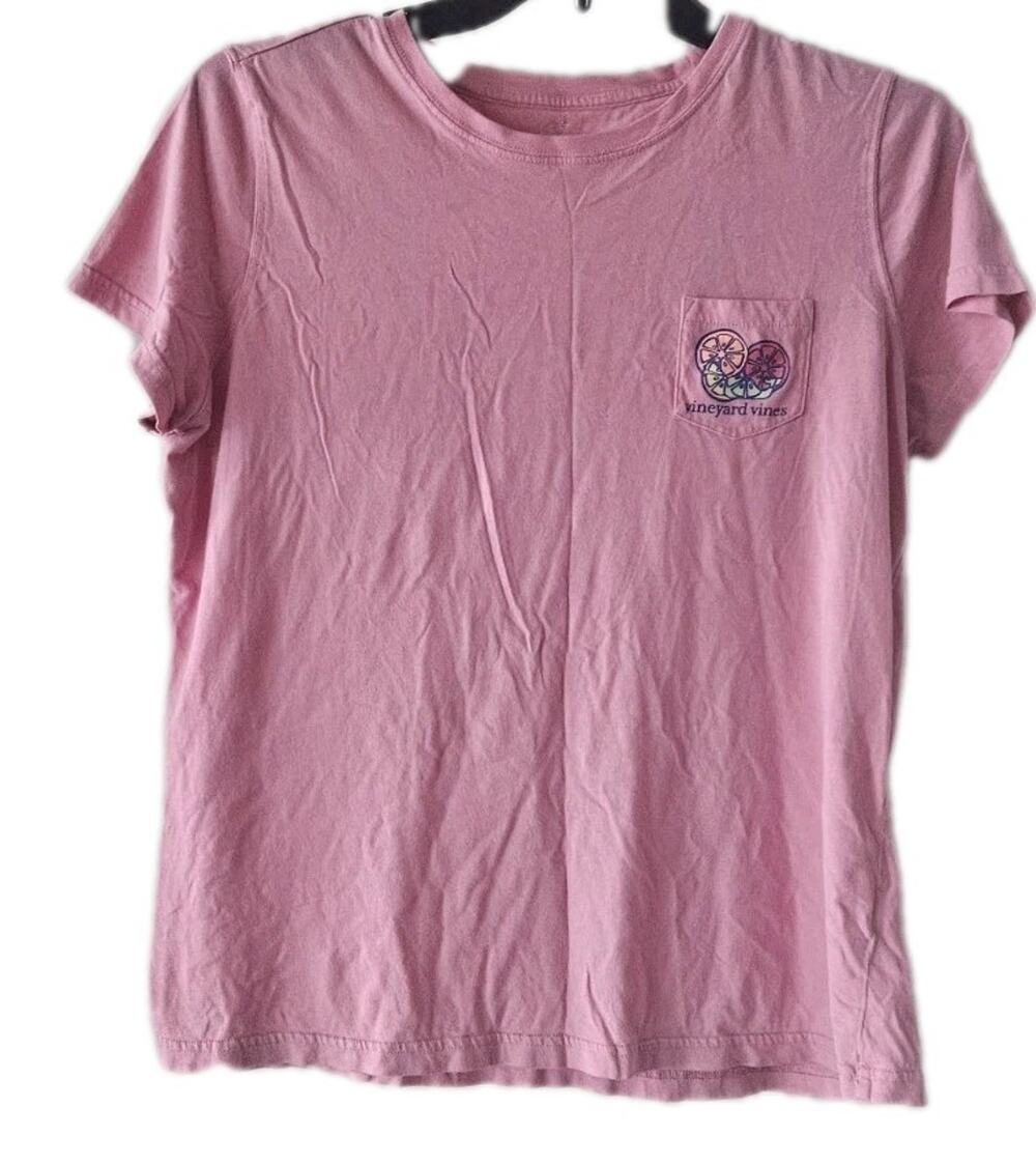 Vineyard Vines T-shirt Girls Size Large Pink 100% Cotton